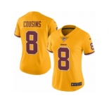 Women Nike Washington Redskins #8 Kirk Cousins Limited Gold Rush Vapor Untouchable NFL Jersey