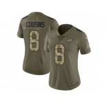 Women Nike Washington Redskins #8 Kirk Cousins Limited Olive Camo 2017 Salute to Service NFL Jersey