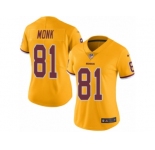 Women Nike Washington Redskins #81 Art Monk Limited Gold Rush Vapor Untouchable NFL Jersey