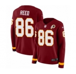 Women Nike Washington Redskins #86 Jordan Reed Limited Burgundy Therma Long Sleeve NFL Jersey