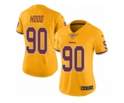 Women Nike Washington Redskins #90 Ziggy Hood Limited Gold Rush Vapor Untouchable NFL Jersey