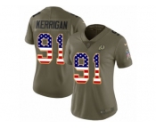 Women Nike Washington Redskins #91 Ryan Kerrigan Limited Olive USA Flag 2017 Salute to Service NFL Jersey