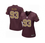 Women Nike Washington Redskins #93 Jonathan Allen Burgundy Red Alternate Stitched NFL Elite Jersey