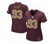 Women Nike Washington Redskins #93 Jonathan Allen Burgundy Red Alternate Stitched NFL Elite Jersey