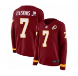 Women Washington Redskins #7 Dwayne Haskins Limited Burgundy Therma Long Sleeve Football Jersey