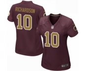 Women's Nike Washington Redskins #10 Paul Richardson Game Burgundy Red Gold Number Alternate 80TH Anniversary NFL Jersey