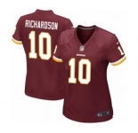 Women's Nike Washington Redskins #10 Paul Richardson Game Burgundy Red Team Color NFL Jersey