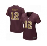 Women's Nike Washington Redskins #12 Colt McCoy Game Burgundy Red Gold Number Alternate 80TH Anniversary NFL Jersey