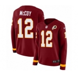 Women's Nike Washington Redskins #12 Colt McCoy Limited Burgundy Therma Long Sleeve NFL Jersey