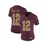 Women's Nike Washington Redskins #12 Colt McCoy Vapor Untouchable Limited Burgundy Red Gold Number Alternate 80TH Anniversary NFL Jersey