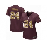 Women's Nike Washington Redskins #24 Josh Norman Game Burgundy Red Gold Number Alternate 80TH Anniversary NFL Jersey