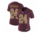Women's Nike Washington Redskins #24 Josh Norman Vapor Untouchable Limited Burgundy Red Gold Number Alternate 80TH Anniversary NFL Jersey