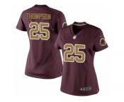 Women's Nike Washington Redskins #25 Chris Thompson Limited Burgundy Red Gold Number Alternate 80TH Anniversary NFL Jersey