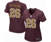 Women's Nike Washington Redskins #26 Adrian Peterson Game Burgundy Red Gold Number Alternate 80TH Anniversary NFL Jersey
