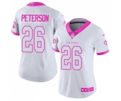 Women's Nike Washington Redskins #26 Adrian Peterson Limited White Pink Rush Fashion NFL Jersey