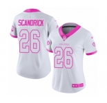 Women's Nike Washington Redskins #26 Orlando Scandrick Limited White Pink Rush Fashion NFL Jersey