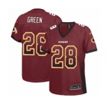 Women's Nike Washington Redskins #28 Darrell Green Elite Burgundy Red Drift Fashion NFL Jersey