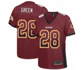 Women's Nike Washington Redskins #28 Darrell Green Elite Burgundy Red Drift Fashion NFL Jersey