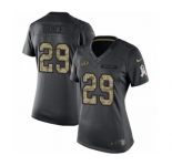Women's Nike Washington Redskins #29 Derrius Guice Limited Black 2016 Salute to Service NFL Jersey