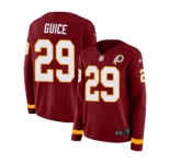 Women's Nike Washington Redskins #29 Derrius Guice Limited Burgundy Therma Long Sleeve NFL Jersey