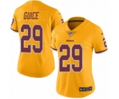 Women's Nike Washington Redskins #29 Derrius Guice Limited Gold Rush Vapor Untouchable NFL Jersey