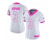 Women's Nike Washington Redskins #3 Dustin Hopkins Limited White Pink Rush Fashion NFL Jersey