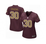 Women's Nike Washington Redskins #30 Su'a Cravens Game Burgundy Red Gold Number Alternate 80TH Anniversary NFL Jersey