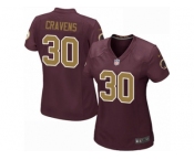 Women's Nike Washington Redskins #30 Su'a Cravens Game Burgundy Red Gold Number Alternate 80TH Anniversary NFL Jersey