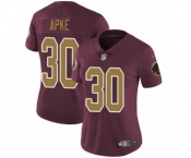 Women's Nike Washington Redskins #30 Troy Apke Burgundy Red Gold Number Alternate 80TH Anniversary Vapor Untouchable Limited Player NFL Jersey