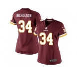 Women's Nike Washington Redskins #34 Montae Nicholson Limited Burgundy Red Team Color NFL Jersey