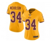 Women's Nike Washington Redskins #34 Montae Nicholson Limited Gold Rush NFL Jersey