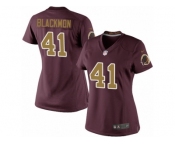 Women's Nike Washington Redskins #41 Will Blackmon Limited Burgundy Red Gold Number Alternate 80TH Anniversary NFL Jersey
