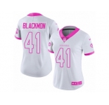 Women's Nike Washington Redskins #41 Will Blackmon Limited White Pink Rush Fashion NFL Jersey