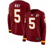 Women's Nike Washington Redskins #5 Tress Way Limited Burgundy Therma Long Sleeve NFL Jersey