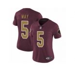 Women's Nike Washington Redskins #5 Tress Way Vapor Untouchable Limited Burgundy Red Gold Number Alternate 80TH Anniversary NFL Jersey