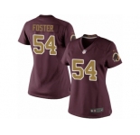 Women's Nike Washington Redskins #54 Mason Foster Limited Burgundy Red Gold Number Alternate 80TH Anniversary NFL Jersey