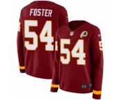 Women's Nike Washington Redskins #54 Mason Foster Limited Burgundy Therma Long Sleeve NFL Jersey