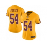 Women's Nike Washington Redskins #54 Mason Foster Limited Gold Rush NFL Jersey