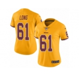 Women's Nike Washington Redskins #61 Spencer Long Limited Gold Rush NFL Jersey