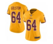Women's Nike Washington Redskins #64 Kedric Golston Limited Gold Rush NFL Jersey