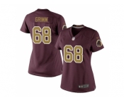 Women's Nike Washington Redskins #68 Russ Grimm Burgundy Red Gold Number Alternate 80TH Anniversary Elite Jersey