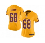 Women's Nike Washington Redskins #68 Russ Grimm Limited Gold Rush NFL Jersey