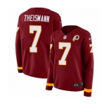 Women's Nike Washington Redskins #7 Joe Theismann Limited Burgundy Therma Long Sleeve NFL Jersey