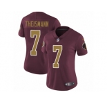 Women's Nike Washington Redskins #7 Joe Theismann Vapor Untouchable Limited Burgundy Red Gold Number Alternate 80TH Anniversary NFL Jersey