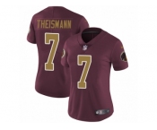 Women's Nike Washington Redskins #7 Joe Theismann Vapor Untouchable Limited Burgundy Red Gold Number Alternate 80TH Anniversary NFL Jersey