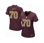Women's Nike Washington Redskins #70 Sam Huff Game Burgundy Red Gold Number Alternate 80TH Anniversary NFL Jersey