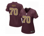 Women's Nike Washington Redskins #70 Sam Huff Game Burgundy Red Gold Number Alternate 80TH Anniversary NFL Jersey