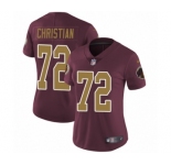 Women's Nike Washington Redskins #72 Geron Christian Burgundy Red Gold Number Alternate 80TH Anniversary Vapor Untouchable Elite Player NFL Jersey