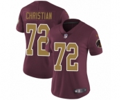 Women's Nike Washington Redskins #72 Geron Christian Burgundy Red Gold Number Alternate 80TH Anniversary Vapor Untouchable Limited Player NFL Jersey