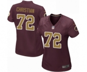 Women's Nike Washington Redskins #72 Geron Christian Game Burgundy Red Gold Number Alternate 80TH Anniversary NFL Jersey